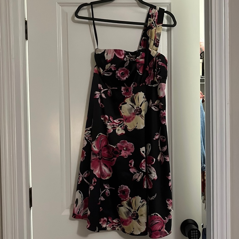 The Limited- Floral, MIDI length, one shoulder dress